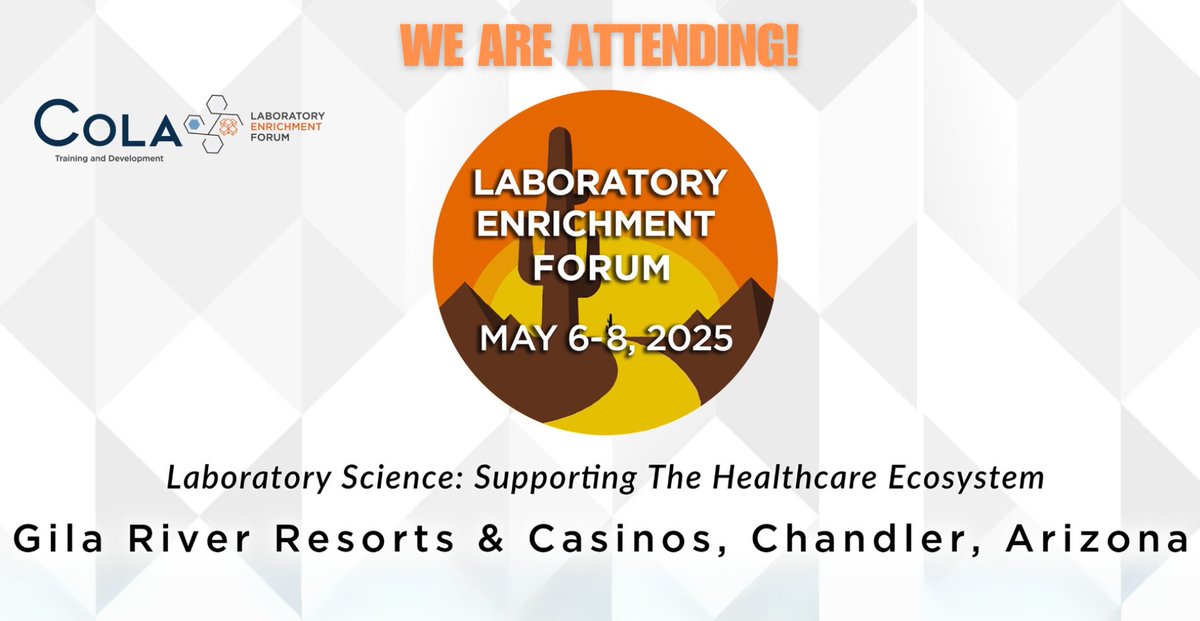 labsymplified's tweet image. Lab Symplified is excited to attend the 2025 COLA Annual Laboratory Enrichment Forum in Chandler, Arizona and we hope to see you there!

#LabSymplified #COLAForum2025 #LabEfficiency #colaforum2025
