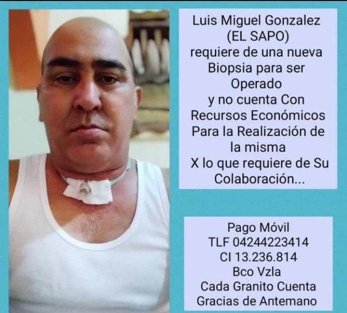 Luis González es de mi pueblo, Montalbán. Lo conocí en una cola de gasolina. Es mecánico. Desde hace más o menos un año comenzó a perder la voz y el diagnóstico inmediato fue algo así como extirpar sus cuerdas vocales. Él se negó. Es hablador y no se imaginaba una vida sin hablar