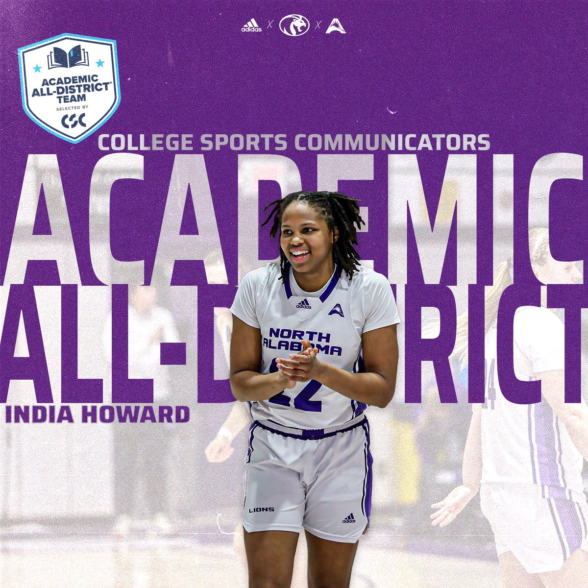 Number ✌️ for #22!

India Howard earns her second postseason honor, being named to the College Sports Communicators Academic All-District Team! 🙌

#RoarLions🦁