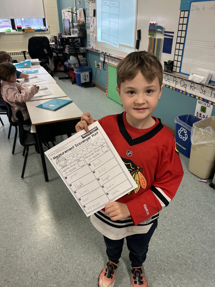 InvernessECA's tweet image. Grade 1 had a blast during their scavenger hunt, searching for items that are heavier and lighter. It was a fun way to explore measurement concepts!
#SRCEMarchIsMathMonth