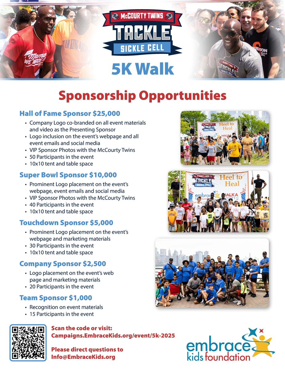LegendAgency (@chaseyourlegend) on Twitter photo The <a href="/McCourtyTwins/">Devin&Jason McCourty</a> Tackle Sickle Cell 5K Run/Walk returns on May 4th in Liberty State Park in Jersey City, NJ! Register your team today! All details can be found here. mccourtytwins.com/tacklesicklece… <a href="/EmbraceKids/">EmbraceKids</a> The <a href="/McCourtyTwins/">Devin&Jason McCourty</a> Tackle Sickle Cell 5K Run/Walk returns on May 4th in Liberty State Park in Jersey City, NJ! Register your team today! All details can be found here. mccourtytwins.com/tacklesicklece… <a href="/EmbraceKids/">EmbraceKids</a>
