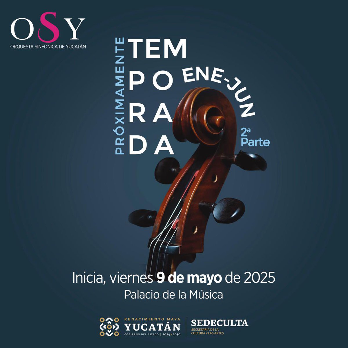 🎶 ✨¡Próximamente! Espera el inicio de la 2ª parte de nuestra gran temporada Enero-Junio 2025. 

📆Inicia 9 de mayo en el Palacio de la Música.

¡Prepárate y ven a la sinfónica!🎻