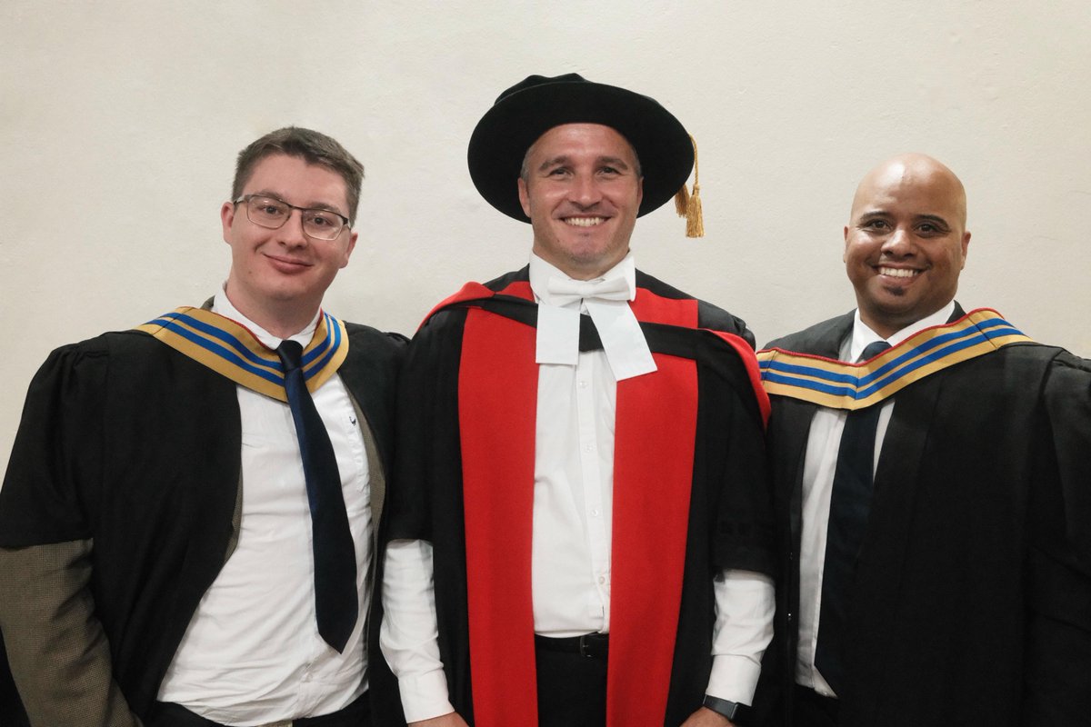 Jake Griesel (@jakegriesel) on Twitter photo With my MTh students last night upon their graduation. <a href="/Matt_will_write/">Matthew Courtney</a>'s dissertation was on Ezekiel Hopkins' Reformed Covenant Theology in the Post-Restoration Church of Ireland, whereas <a href="/rev_boer/">Riaan Boer</a>'s was on William Bates' Harmony of the Divine Attributes. With my MTh students last night upon their graduation. <a href="/Matt_will_write/">Matthew Courtney</a>'s dissertation was on Ezekiel Hopkins' Reformed Covenant Theology in the Post-Restoration Church of Ireland, whereas <a href="/rev_boer/">Riaan Boer</a>'s was on William Bates' Harmony of the Divine Attributes.
