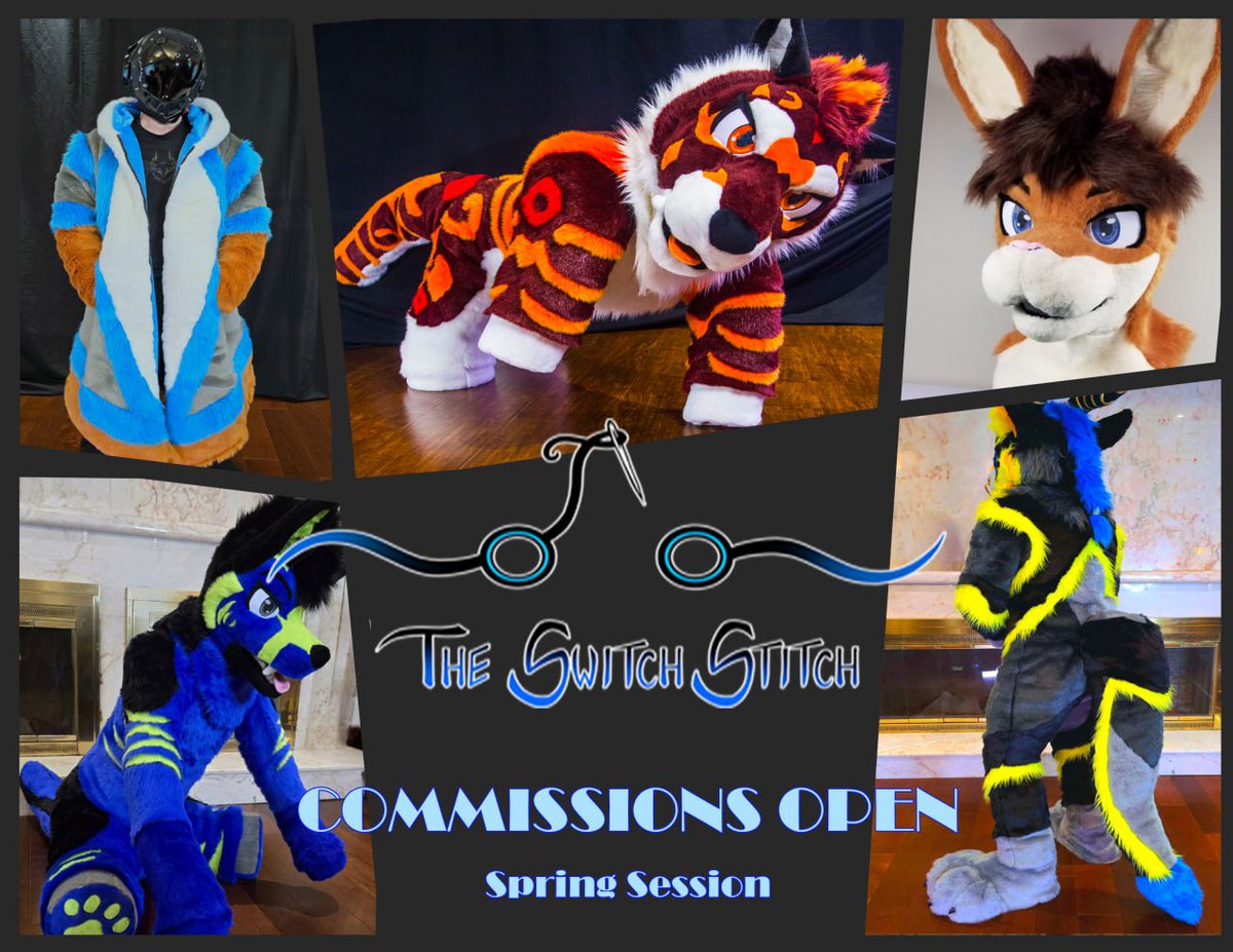 TheSwitchStitch's tweet image. 🎉🎉 COMMISSIONS OPEN 🎉🎉

We are open a few limited slots for commissions this spring session.

We have slots for
- Fursuits
- Cloaks
- Quadsuits

See the comments bellow for more details

#FursuitEverday #FursuitMaker #fursuitcommission #fursuitforsale