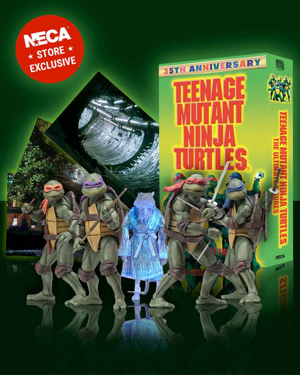 preterniadotcom's tweet photo. NECA Teenage Mutant Ninja Turtles 1990 Movie 35th Anniversary 5-Pack which includes Dead Ass Splinter is up for preorder exclusively through NECA ($169.99) - https://t.co/WHO2reh4wu 

Thanks @Spirit_of_1976 for the heads up! https://t.co/dbfjUaYXV2