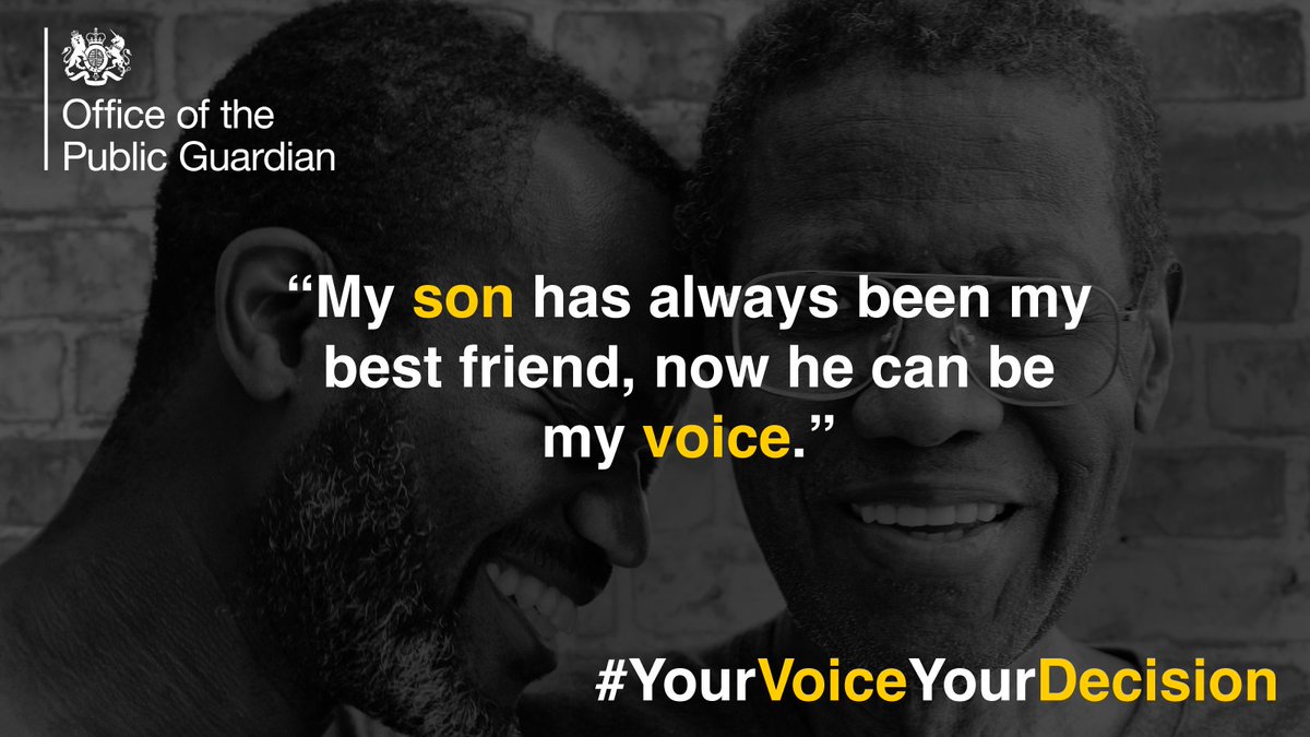 𝙔𝙤𝙪𝙧 𝙫𝙤𝙞𝙘𝙚 ... 𝙔𝙤𝙪𝙧 𝙙𝙚𝙘𝙞𝙨𝙞𝙤𝙣

🟡 Have you heard of a lasting power of attorney?

🟡 You may think your partner or close family members can make decisions for you if you’re not able to – but this is not the case.

🟡 If they had to pay your bills or make a