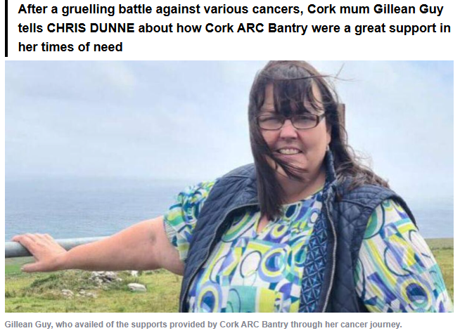 Cork ARC Cancer Support House (@corkarccancer) on Twitter photo We would like to sincerely thank Gillean for sharing her personal story, and also for highlighting how important Cork ARC Bantry has been for her. Please use the link to read the full article on Echo Live.
echolive.ie/corklives/aridβ¦
<a href="/CorkARCcancer/">Cork ARC Cancer Support House</a>
#cancersupport We would like to sincerely thank Gillean for sharing her personal story, and also for highlighting how important Cork ARC Bantry has been for her. Please use the link to read the full article on Echo Live.
echolive.ie/corklives/aridβ¦
<a href="/CorkARCcancer/">Cork ARC Cancer Support House</a>
#cancersupport