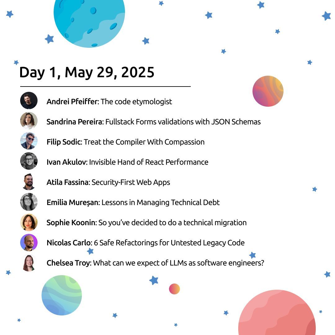 jsheroes's tweet photo. 💡 Exciting sessions, inspiring minds, and two full days of networking await - mark your calendars for May 29-30! 

Full agenda is live – see what’s coming up and register today. ⏳ 
🎟️ https://t.co/F05czKHP2I

#JSHeroes #TechConference #TechInnovation #WebDev #JavaScriptTrends https://t.co/fdXpI2vJjG