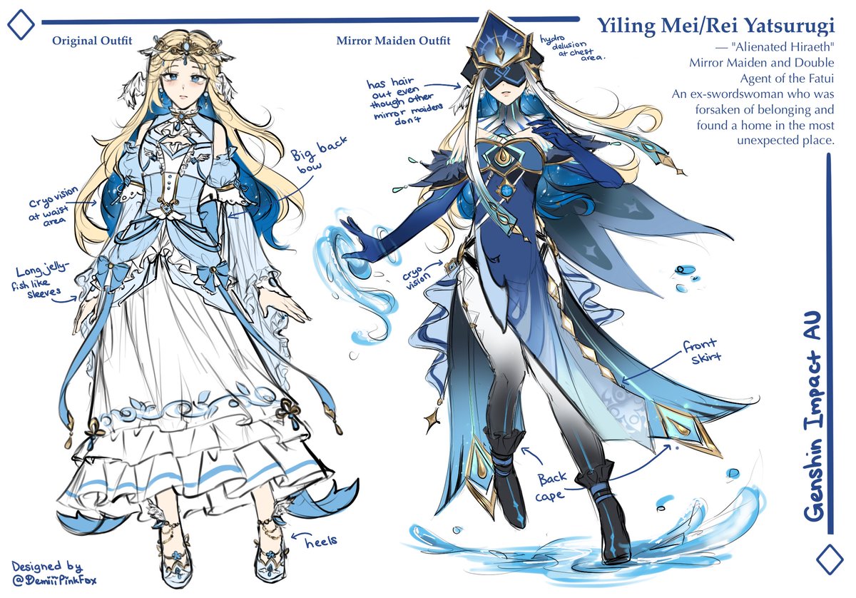 reiquiem_'s tweet photo. #GenshinImpact #GenshinOC #Yiling
"An intriguing presence reminiscent of a passing figure in my memories."
— Clorinde
◆ Name: Yiling Mei
◆ Title: Alienated Hiraeth
◆ Aspiring Actress and Scriptwriter of Fontaine
◆ Vision: Cryo
◆ Constellation: ???
🎨: @.DemiiiPinkFox https://t.co/nKpzsI0Afo