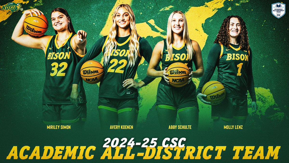 CSC Academic All-District Team! 

📚 Molly Lenz
📚 Avery Koenen
📚 Abby Schulte
📚 Miriley Simon

📰: gobison.info/42667Ig