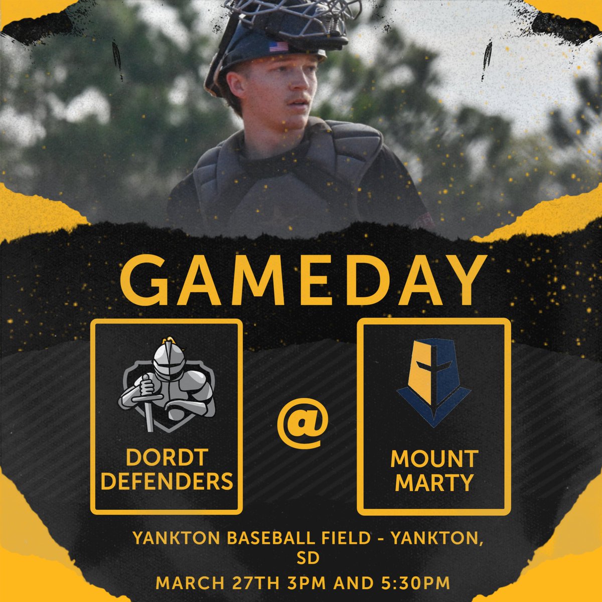 Varsity Gameday! The Defenders take on the Lancers in Yankton today! First Pitch will be at 3pm. 
Go Defenders!