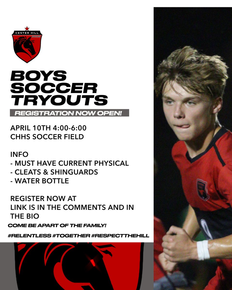 It's time for tryouts!!!
Please complete the online form before attending tryouts. You must have a current physical. 
docs.google.com/forms/d/e/1FAI…

#Relentless #Togther #RespectTheHill