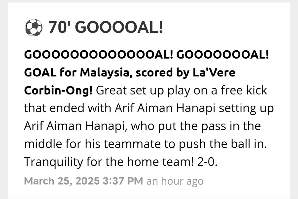 Some player Arif is, even manages to set himself up.