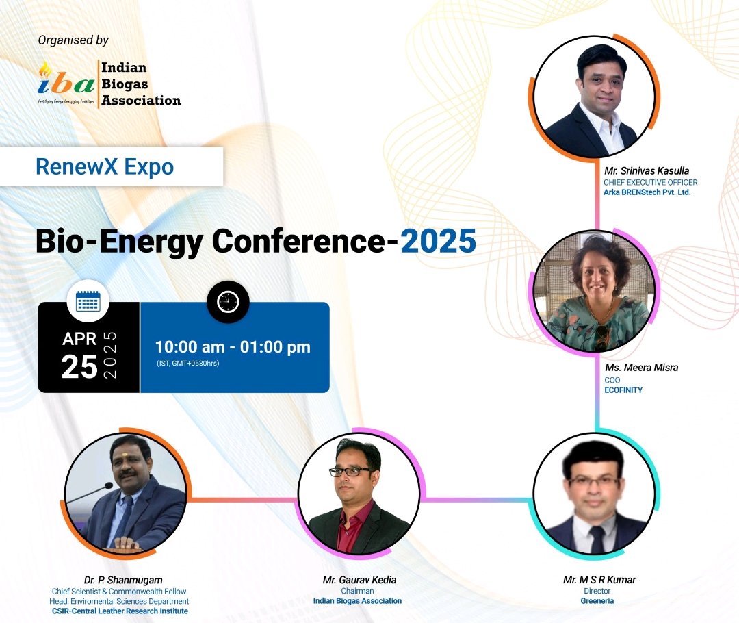 Honored to be a Speaker at RenewX 2025. I am excited to be speaking at the Bio-Energy Conference. RenewX 2025, organized by the Indian Biogas Association. It’s a privilege to join industry leaders and experts in discussing the future of bioenergy, biogas &amp; sustainable innovations
