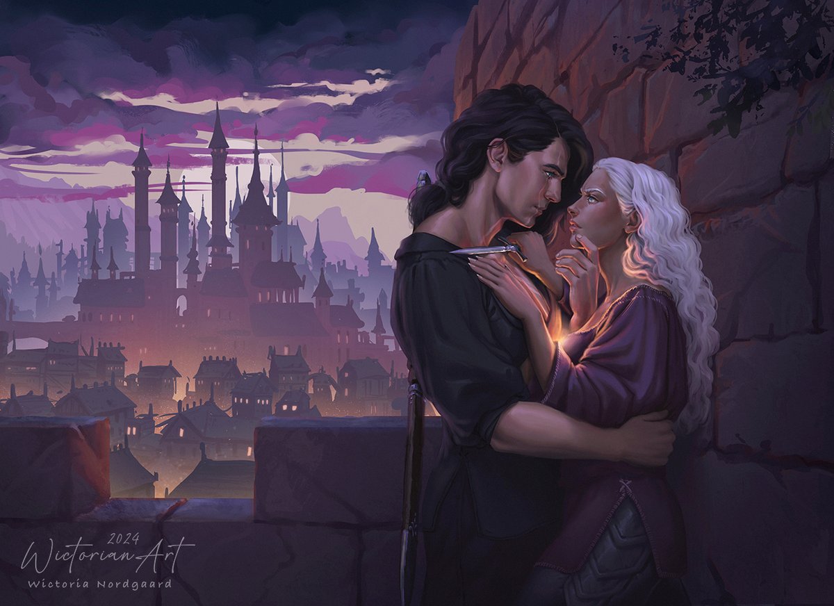 “Kindred’s Curse” – Spark of the Everflame by <a href="/AuthorPennCole/">Penn Cole</a> .

Was such a delight painting this, and a challenge never the less with the castle in the BG and the overall light scenario!

In collaboration withleaf.verlag <3

#penncole #sparkoftheeverflame #art #bookart