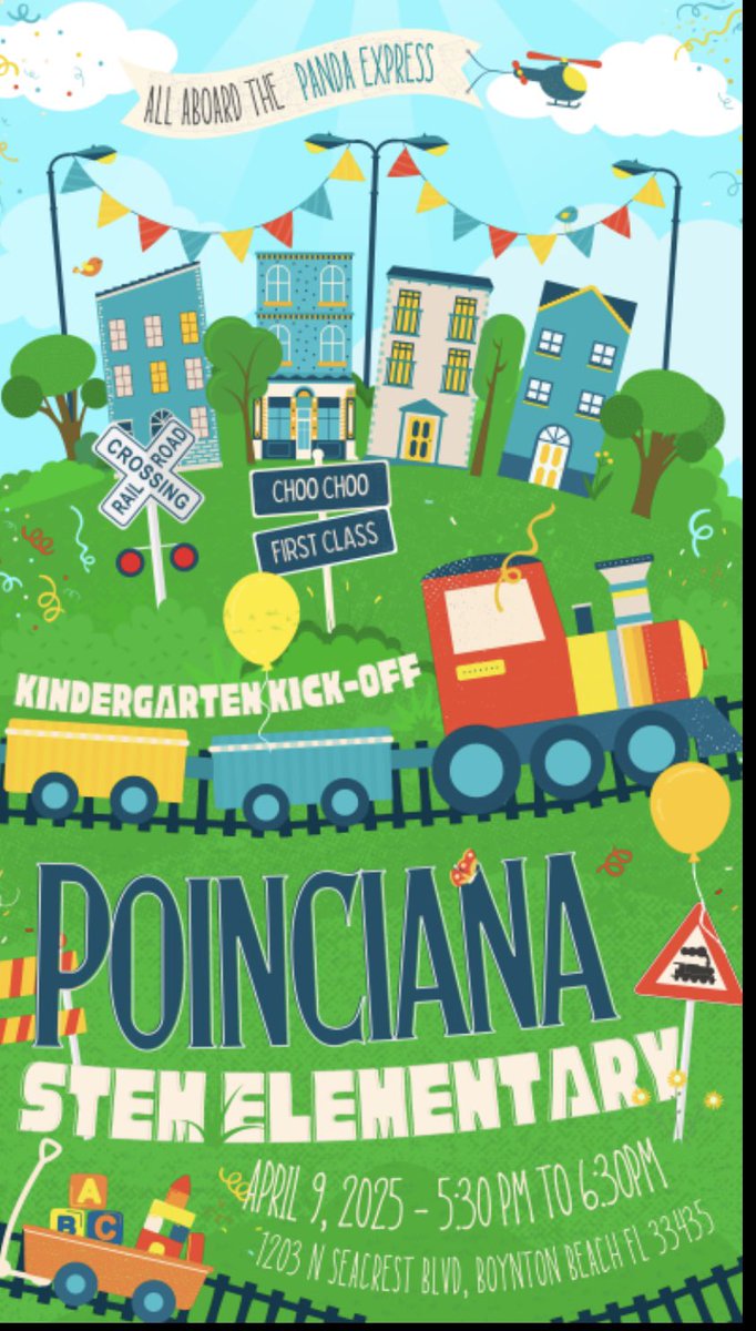 Poinciana STEM Elementary School (@poincianastem) on Twitter photo Are you or anyone you know interested in attending Poinciana STEM for kindergarten? Come see us at Kindergarten Kickoff on April 9th from 5:30-6:30 and take a tour of our very own Planetarium. This event is for incoming kindergarteners and new students. <a href="/pbcsd/">The School District of Palm Beach County</a> <a href="/cityofboynton/">City of Boynton</a> Are you or anyone you know interested in attending Poinciana STEM for kindergarten? Come see us at Kindergarten Kickoff on April 9th from 5:30-6:30 and take a tour of our very own Planetarium. This event is for incoming kindergarteners and new students. <a href="/pbcsd/">The School District of Palm Beach County</a> <a href="/cityofboynton/">City of Boynton</a>