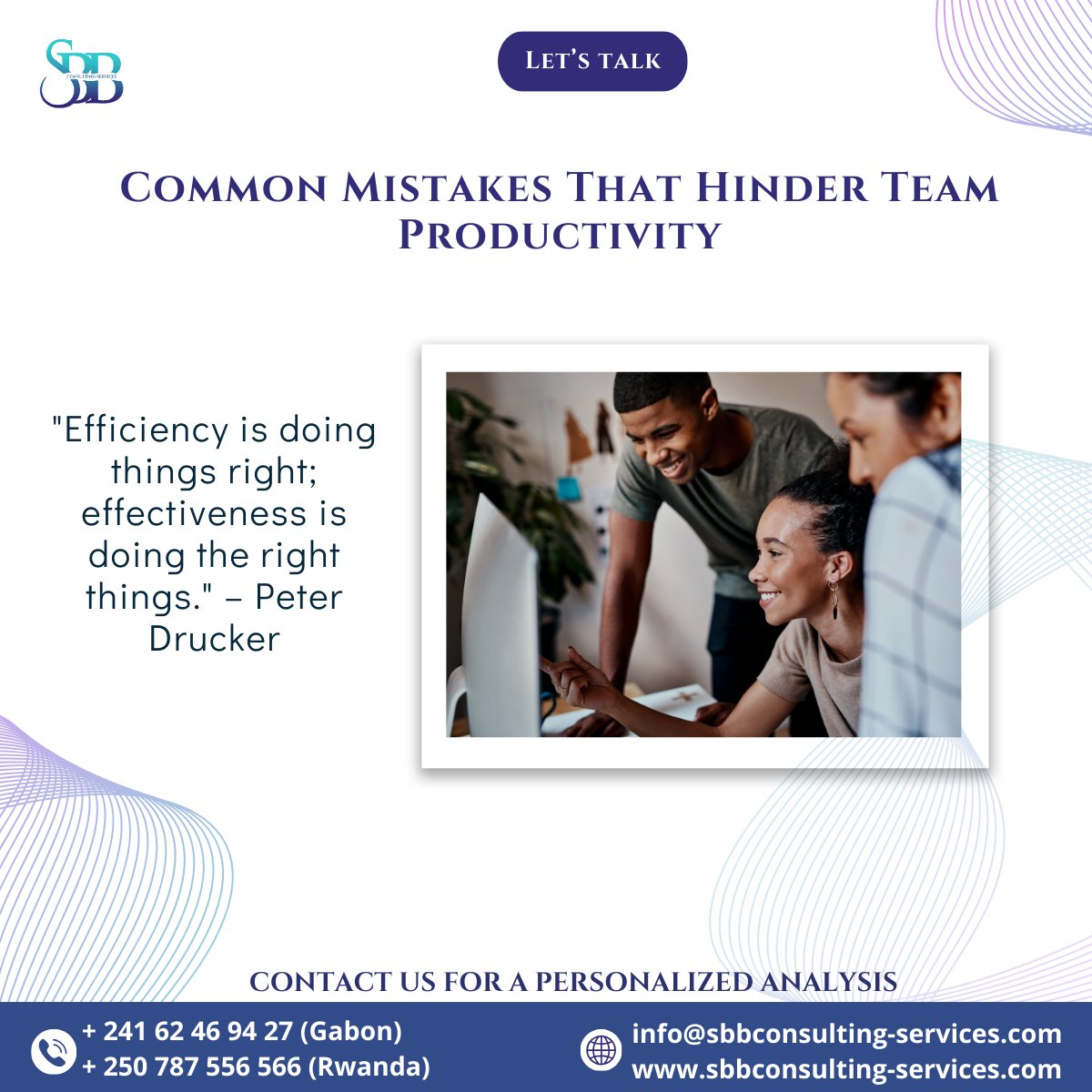 SBBConsultingRw's tweet photo. 🚀 #Productivity Mistakes &amp; Fixes
1️⃣ Poor Prioritization: Set clear goals.
2️⃣ Bad Communication: Be concise.
3️⃣ Undefined Processes: Standardize.
4️⃣ No Delegation: Trust your team.
5️⃣ Bad Tools: Limit &amp; standardize.
6️⃣ No Monitoring: Track KPIs. 
Which mistakes have you faced? 👇 https://t.co/4Zxdh1E3wJ