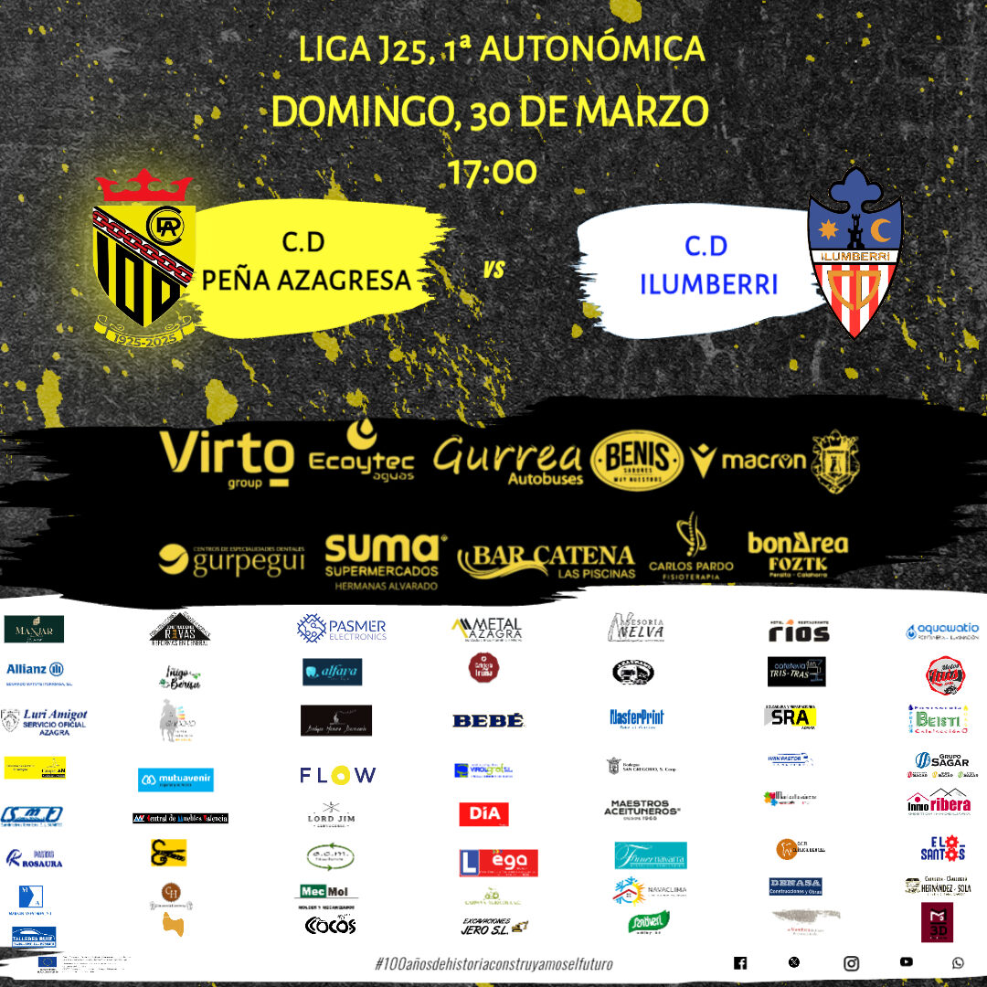 #AUTONOMICA. Mientras hay vida hay esperanza......

📅 Domingo, 30 de Marzo vs <a href="/CD_Ilumberri/">C.D.ILUMBERRI</a>

🕠 17:00 horas

🏟️ Miguel Sola

⚠️ Ojo que esté finde hay cambio de hora! ⚠️

Aúpa Peña!!

#100añosdehistoriaconstruyamoselfuturo