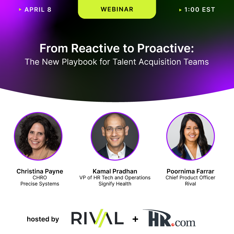_RivalHR's tweet photo. The days of post and pray are over. Join us for a webinar on April 8 at 1 PM ET to learn how talent acquisition teams can leverage technology, data, and analytics to source top talent and optimize hiring at scale.

Register here: https://t.co/Z9sTjXG32F

@HRdotcom #HRTech #AI https://t.co/WVhDVlNUtz