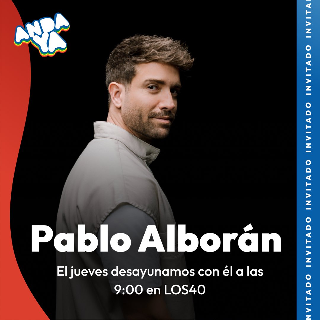 ¡Empezamos la mañana con un notición! 😎🕺🏽
Y es que <a href="/pabloalboran/">Pablo Alborán</a> va a desayunar con nosotros este JUEVES 27/03 y nos presentará su nuevo tema ‘CLICKBAIT’.
A partir de las 09:00 en ANDA YA, en <a href="/los40spain/">Los 40 Fans</a> ❤️🙈
¿Te lo vas a perder? 😏
#AndaYa #Los40 #PabloAlboran #Invitado