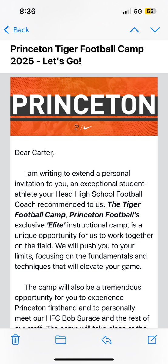 Carter McDonald (@_cartermcdonald) on Twitter photo Thanks you <a href="/PrincetonFTBL/">Princeton Football</a> for the camp invite! <a href="/CoachHo/">Mike Hohensee</a> <a href="/SEHSSTORMFB/">South Elgin High School Storm Football</a> Thanks you <a href="/PrincetonFTBL/">Princeton Football</a> for the camp invite! <a href="/CoachHo/">Mike Hohensee</a> <a href="/SEHSSTORMFB/">South Elgin High School Storm Football</a>