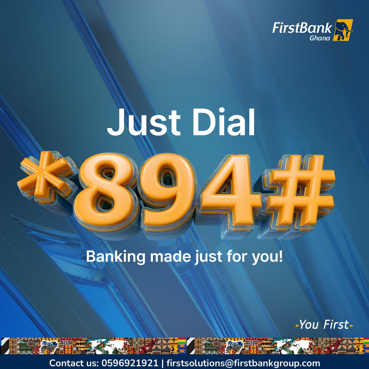 FirstBankGhana's tweet image. Your Bank in your hands!
Banking just got easier.

#YouFirst #FirstBankGhana #UssdCode #SmartBanking