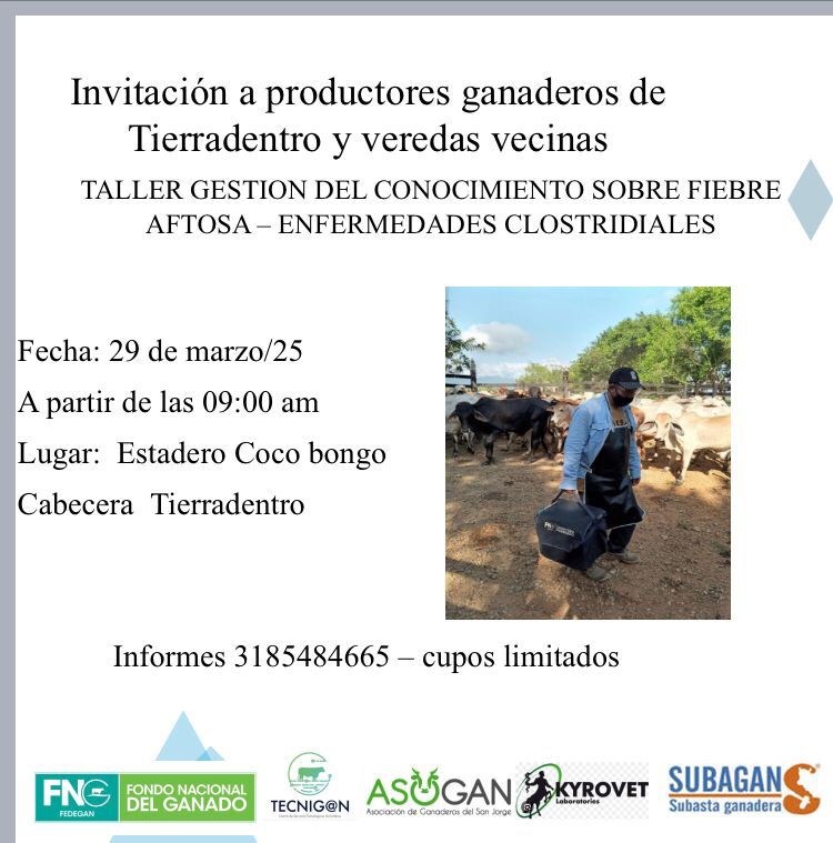 Invitación para los ganaderos de Tierradentro y veredas vecinas, de los municipios Montelíbano y Puerto Libertador.
#ConstruyendoGanaderia
<a href="/Fedegan/">FEDEGAN</a> 
<a href="/jflafaurie/">José Félix Lafaurie</a> 
<a href="/plplanetarica/">planetaricapasionganadera</a>