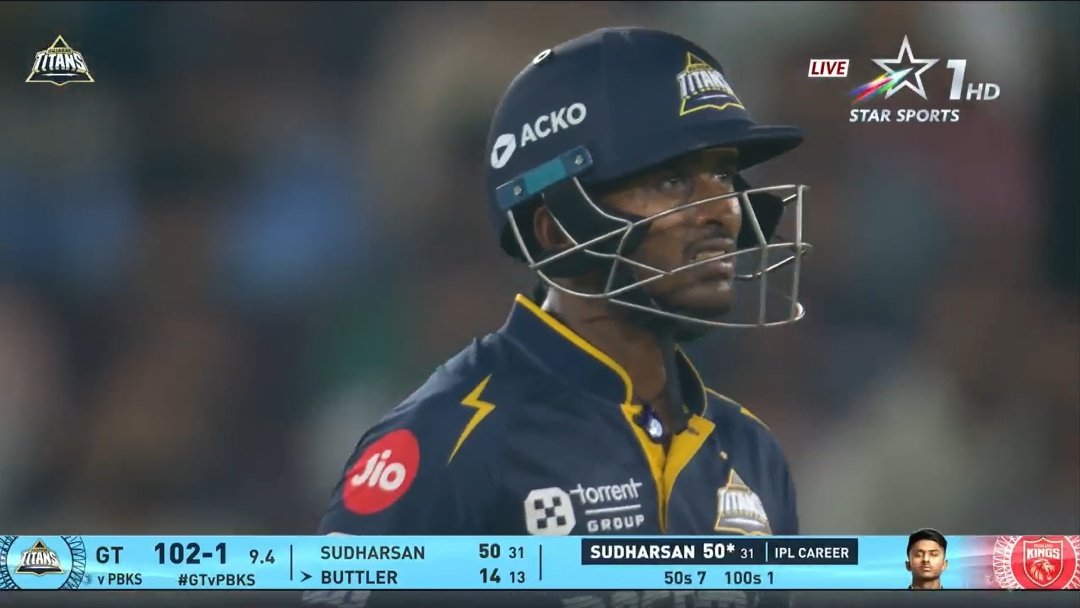 mufaddal_vohra's tweet image. A 31 BALL FIFTY BY SAI SUDHARSHAN.