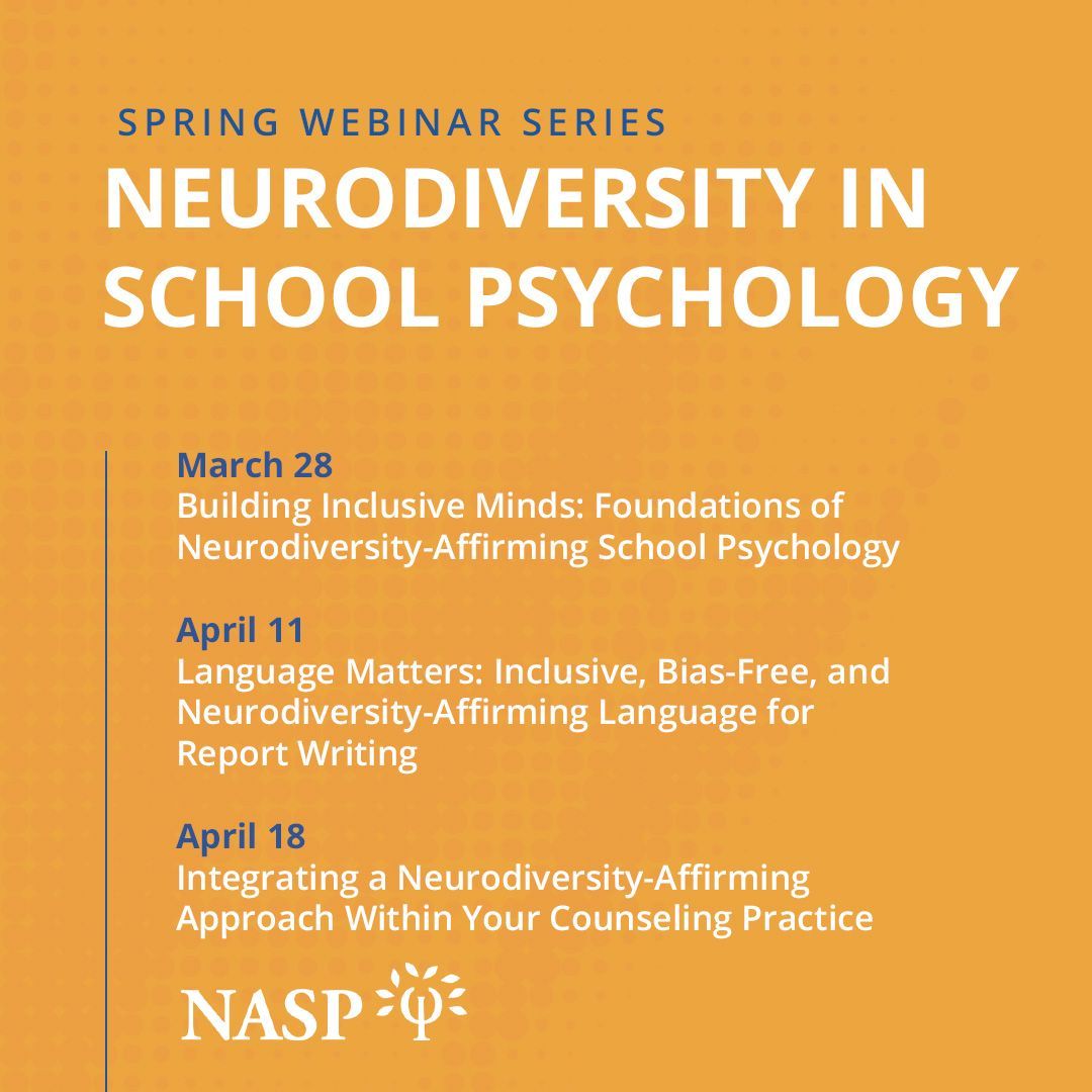 Last chance to bundle the Neurodiversity Series! NCSPs, register for this 3-part series to meet your renewal requirement for 3 hours in equity, diversity, and inclusion, all while improving your ability to support neurodiverse learners. buff.ly/mYVZB4K