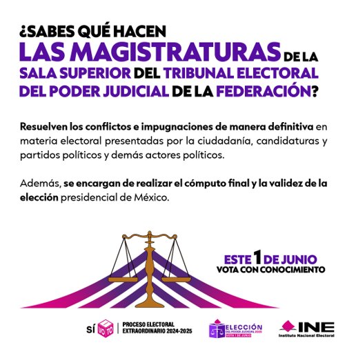 JoseHSantamaria's tweet photo. Las y los magistrados de la Sala Superior del TEPJF toman decisiones clave para el país🏛️🔍   

Tú también puedes influir en el rumbo de México. Infórmate, participa y haz valer tu voz.

👍 Vota con conocimiento este 1 de junio.

#ConoceLasMagistraturasPJF #ParticipaciónCiudadana https://t.co/u38PEHqGaQ