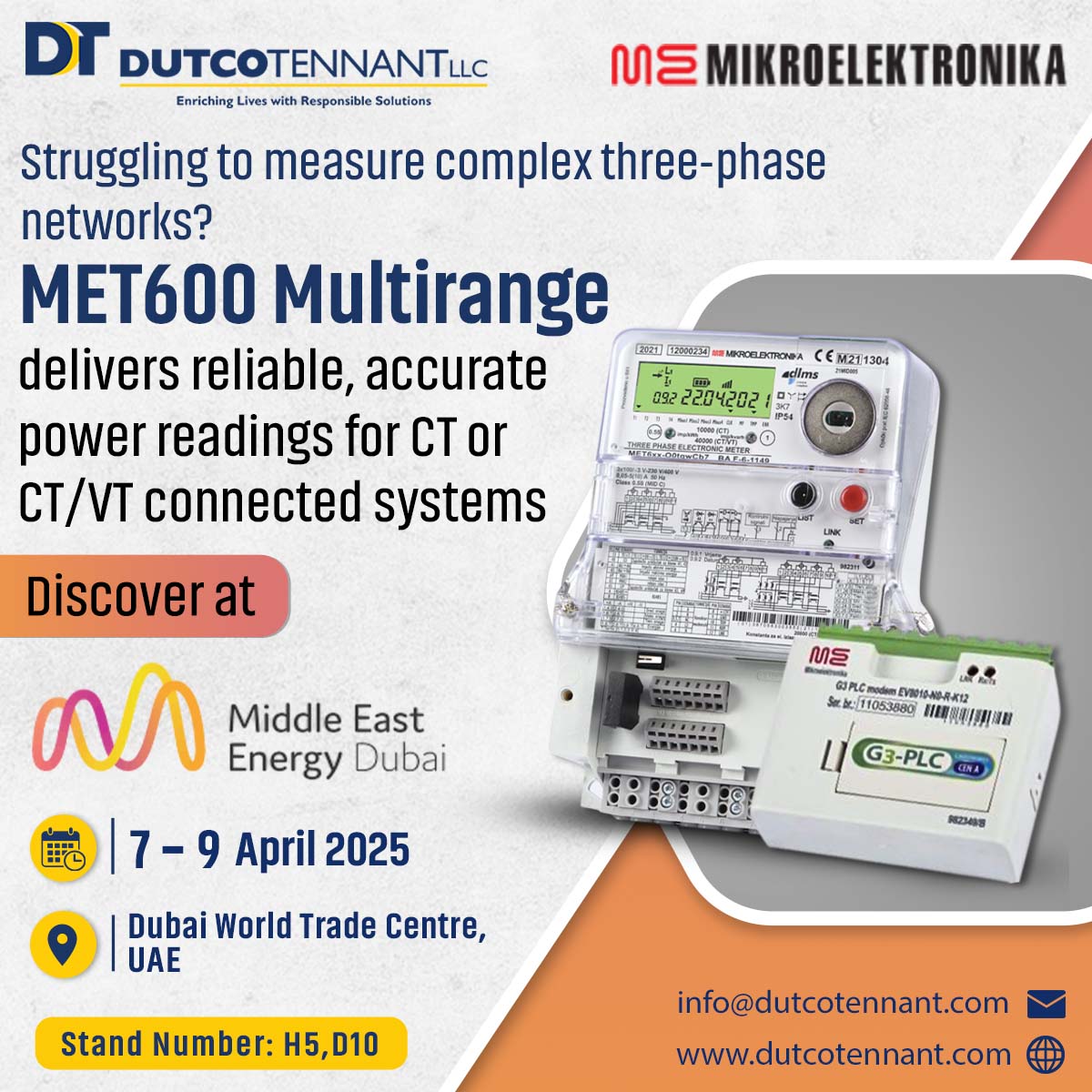 Dutcotennant's tweet image. Join our showcase at #MEE2025 and meet our trusted partner #Mikroelektronika. Bringing with them their powerful #meteringsolution: #MET600 Multirange.

Read more: dutcotennant.com/blog/smart-ene…

Book a meeting at: dutcotennant.com/mee/mee-exhibi…

#MiddleEastEnergy #ThreePhase #DutcoTennantLLC