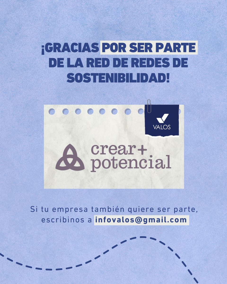 En Valos Mendoza seguimos sumando empresas con impacto: ¡Bienvenido Crear + Potencial !
🙌 Si tu empresa quiere ser parte de la Red de Redes de Sostenibilidad, escribinos a 📩 infovalos@gmail.com y sumate al cambio.
#Valos #Sostenibilidad #EmpresasConImpacto