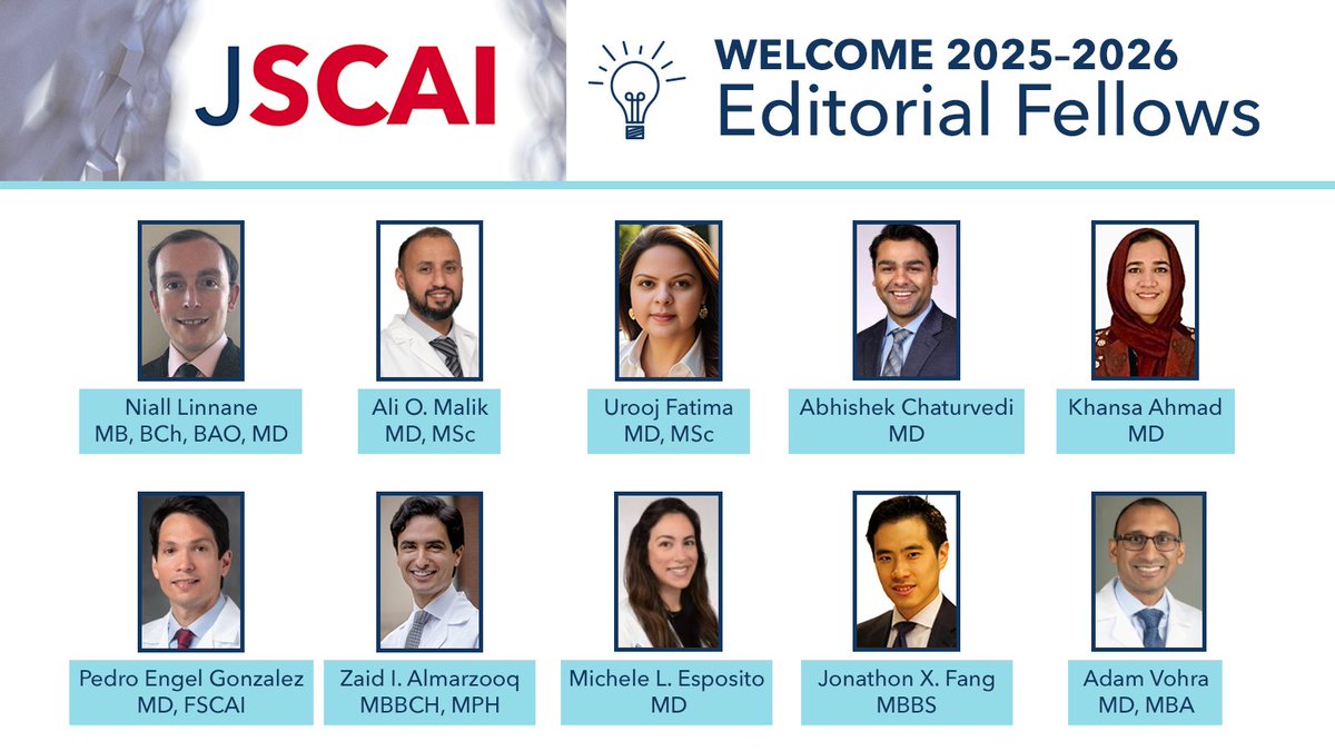 🚨Exciting News! 🚨

We're thrilled to announce the new cohort of #JSCAI Editorial Fellows! 🎉These early-career ICs are set to enhance their skills, collaborate w top editors, and make an impact in the world of cardiovascular research.

Congrats to all the selected fellows! 👏