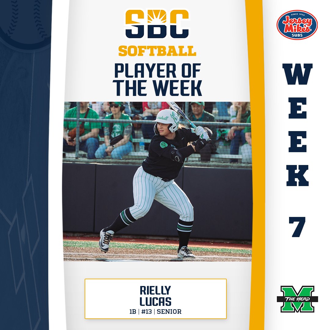 Sun Belt (@sunbelt) on Twitter photo ๐๐จ๐๐๐ฆ ๐๐๐๐๐ง๐ก๐๐ก๐.
<a href="/HerdSB/">Marshall Softball</a> senior slugger Rielly Lucas earns #SunBeltSB Player of the Week after belting five home runs in four road wins as part of a 5-0 week for Marshall. โ๏ธ๐ฅ
๐ฐ ยป sunbelt.me/4hHmUHi ๐๐จ๐๐๐ฆ ๐๐๐๐๐ง๐ก๐๐ก๐.
<a href="/HerdSB/">Marshall Softball</a> senior slugger Rielly Lucas earns #SunBeltSB Player of the Week after belting five home runs in four road wins as part of a 5-0 week for Marshall. โ๏ธ๐ฅ
๐ฐ ยป sunbelt.me/4hHmUHi