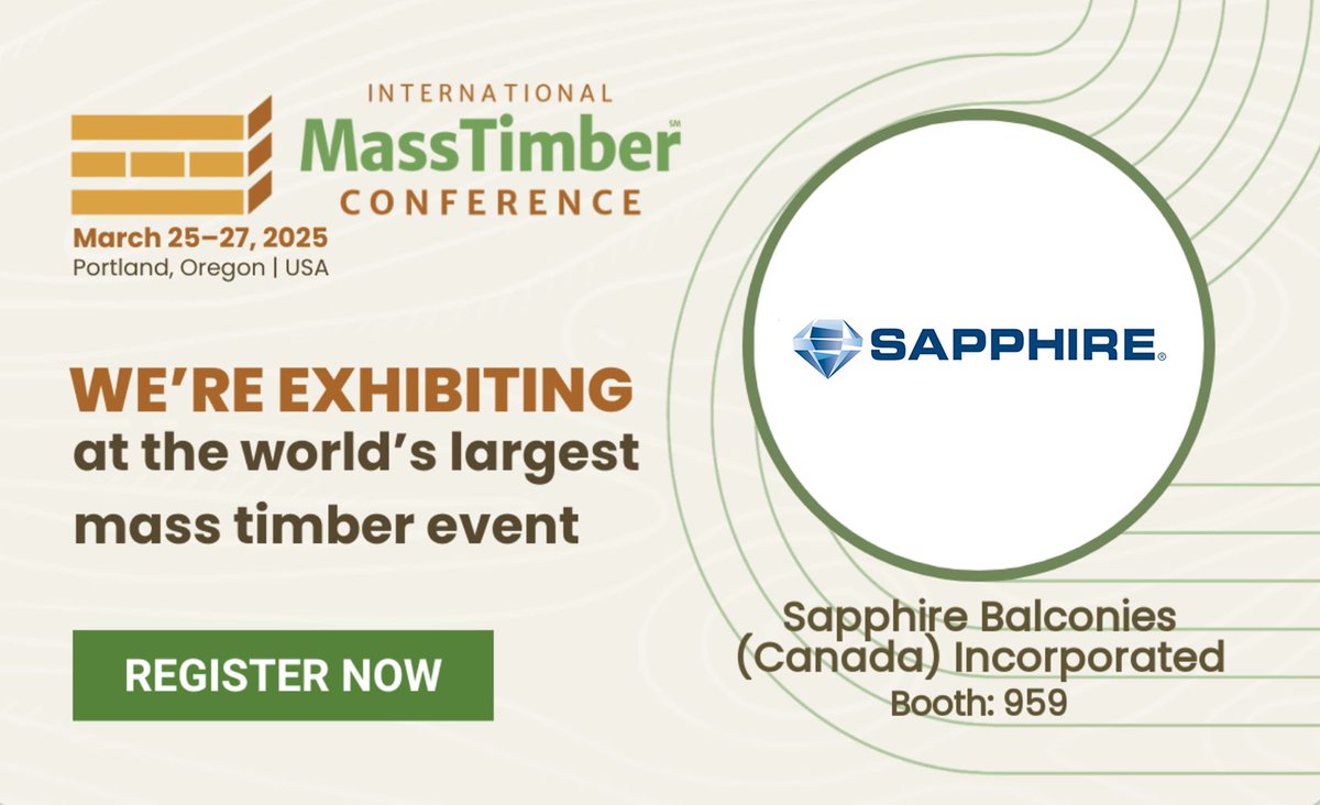 The 2025 International Mass Timber conference begins today! Visit us at Booth 959. 🪵

🔗 Register and connect with industry leaders and be a part of this key event: buff.ly/abc2imR

#MassTimberConference #IMTC25 #MassTimber #CLT #Sustainability #BuiltEnvironment