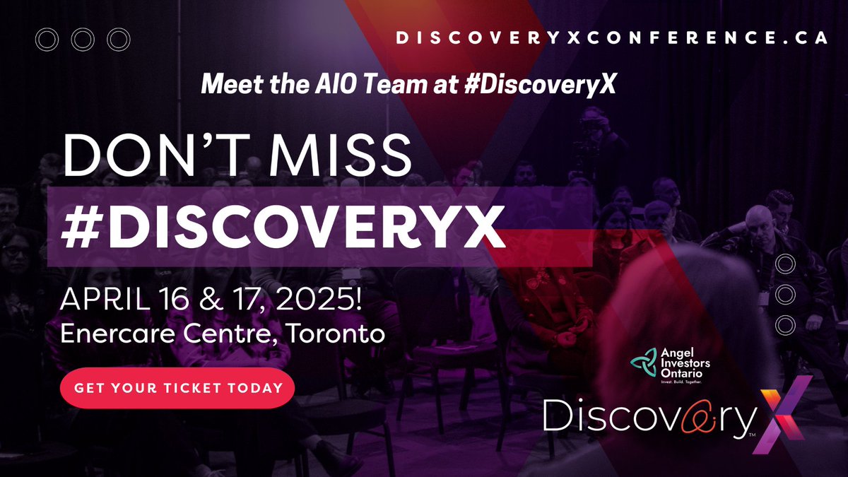 Don’t miss #DiscoveryX in Toronto on April 16-17, 2025 at the Enercare Centre. Stop by AIO's booth to explore &amp; support Ontario's innovation ecosystem 

Get your ticket: discoveryxconference.ca/home