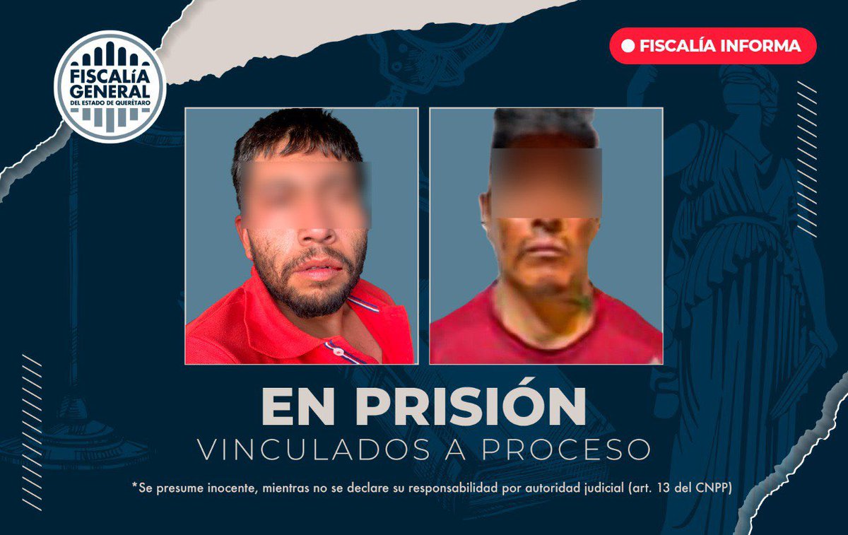 fiscaliaqro's tweet image. 🚨 OBTIENE FISCALÍA VINCULACIÓN A PROCESO POR TENTATIVA DE HOMICIDIO, DAÑOS DOLOSOS Y DELITOS CONTRA LA SALUD

La Fiscalía General del Estado de Querétaro informa:

✅ Vinculación a proceso para dos imputados:
   • Primer imputado: por homicidio en grado de tentativa, daños…