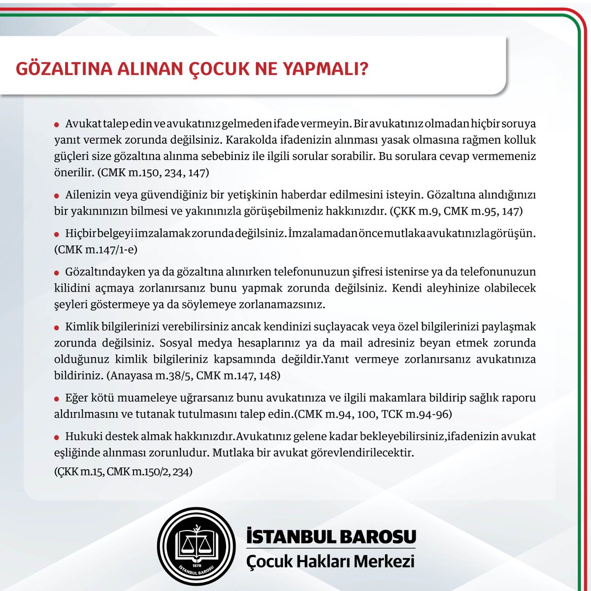 Gözaltına alınan çocukların haklarına dair açıklama: