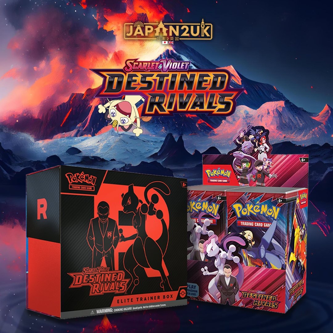 Destined Rivals Booster Boxes &amp; ETBs are now Live on the store!

Sign up to restock notifications to be first altered when preorders go live!!

Japan2uk.com

#Pokemon #PokemonTCG #PokemonCards #GloryofTeamRocket #TeamRocket #GloryofTeamRocket #DestinedRivals