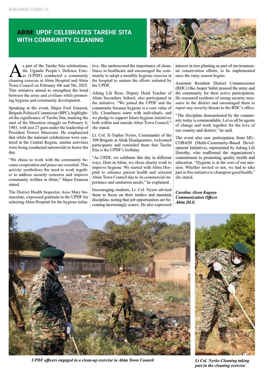 Tarehe Sita with Community Cleaning. 
#karamojatimes
<a href="/carolinealson/">Caroline Alson Kagoya.</a>