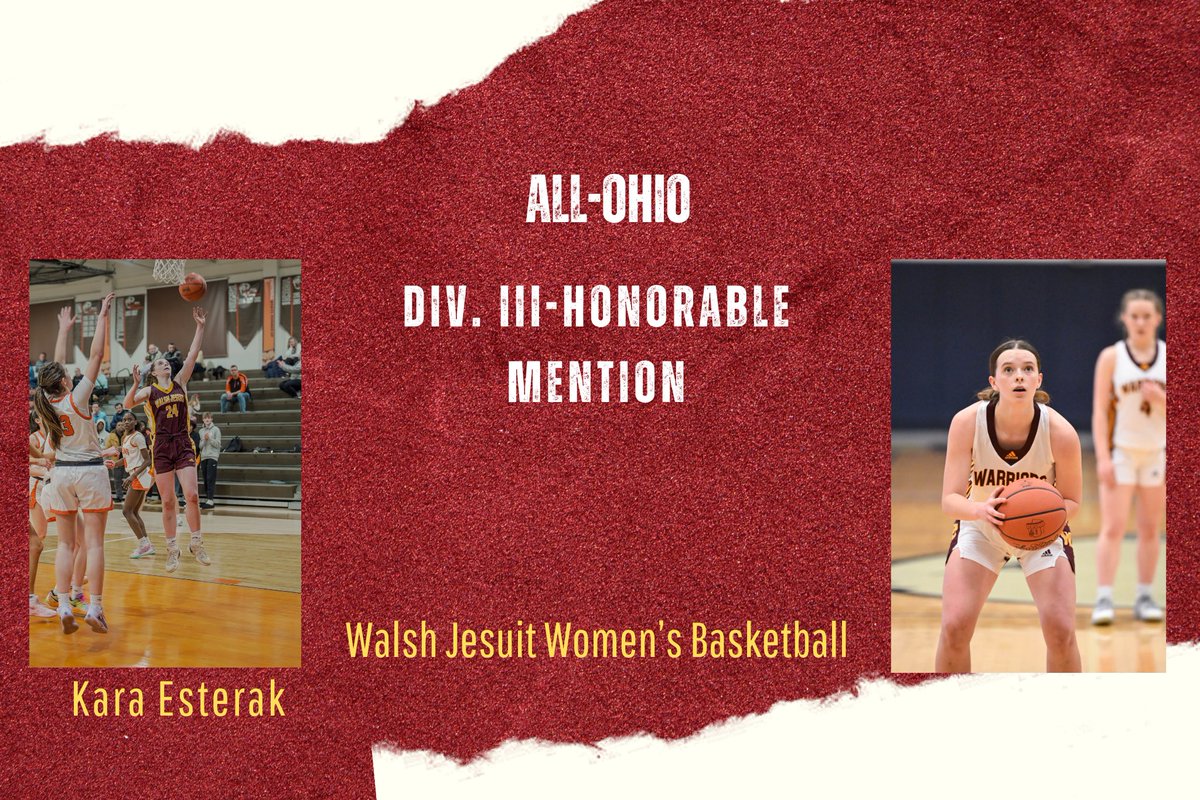 Congratulations to Sophomore Kara Esterak for being selected Division lll 
All- Ohio Honorable Mention.