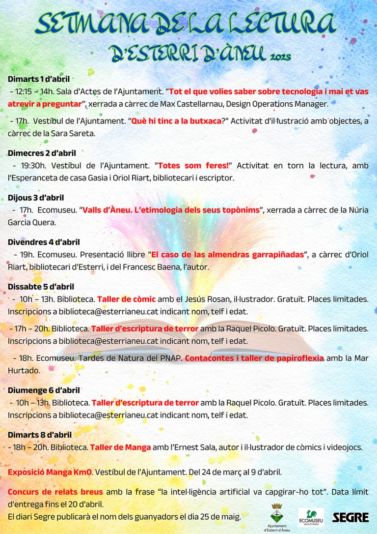 PirineusDigital's tweet photo. La Setmana de la Lectura d’Esterri d’Àneu torna amb novetats, com un taller de manga https://t.co/rS9MCeQwWf 
@PallarsSobira https://t.co/8KspD1sDc6