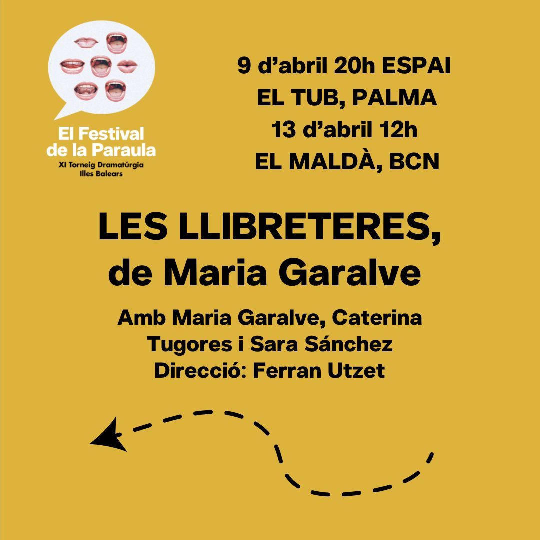 Ja ha arribat el moment de conèixer el resultat de les residències de dramatúrgia de David Mataró (<a href="/davma72/">David Mataró</a>) i Maria Garalve a l'Espai el Tub dins el programa de residències del <a href="/teatreprincipal/">Teatre Principal de Palma</a>. 🔥 Funcions a l'<a href="/EspaiElTub/">Espai El Tub</a> i al <a href="/maldateatre/">El Maldà</a>.
🎟️ ENTRADES: linktr.ee/proddeferro