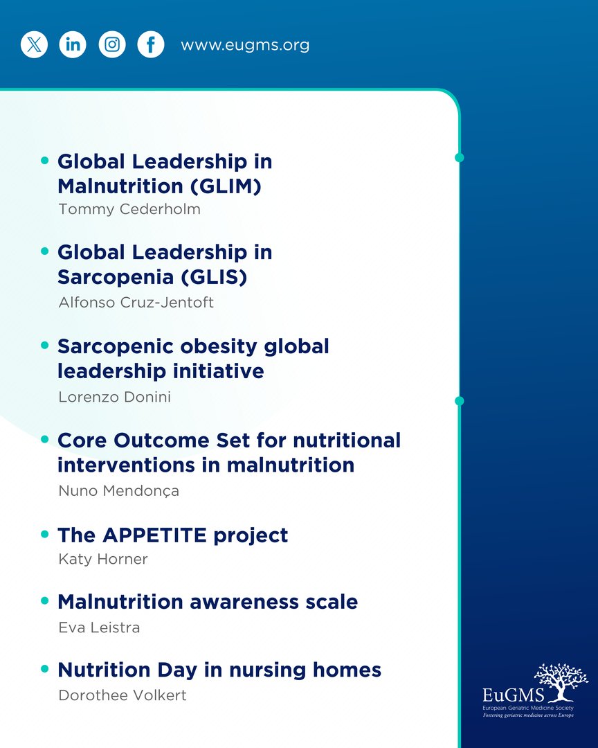 EuGMS - European Geriatric Medicine Society (@eugmssociety) on Twitter photo 📢 Join us TOMORROW for the #EuGMS & <a href="/ESPENorg/">ESPEN</a> Joint Webinar on New Developments in Geriatric Nutrition!
👉 Save the link and see you there: bit.ly/4bZ8KjB
#ESPEN #Nutrition #GeriatricNutrition #Webinar #SIG
<a href="/dr_NMendonca/">Nuno Mendonça</a> <a href="/katy_horner/">Katy Horner</a> <a href="/evaleistra/">Eva Leistra</a> <a href="/VolkertDorothee/">Dorothee Volkert</a> 📢 Join us TOMORROW for the #EuGMS & <a href="/ESPENorg/">ESPEN</a> Joint Webinar on New Developments in Geriatric Nutrition!
👉 Save the link and see you there: bit.ly/4bZ8KjB
#ESPEN #Nutrition #GeriatricNutrition #Webinar #SIG
<a href="/dr_NMendonca/">Nuno Mendonça</a> <a href="/katy_horner/">Katy Horner</a> <a href="/evaleistra/">Eva Leistra</a> <a href="/VolkertDorothee/">Dorothee Volkert</a>