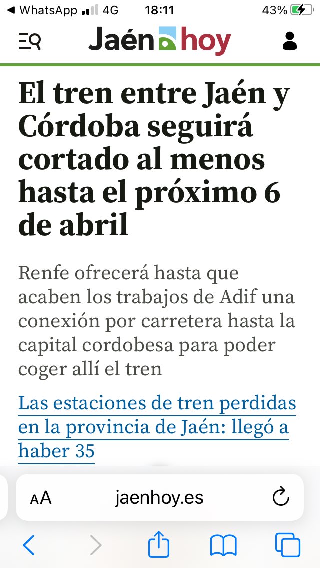 VicenteLopera's tweet photo. Esto es breve…! Mienten más que hablan. Para ir a Córdoba desde Jaén, mejor por Logroño.  @Alfdezsanz @aybarrapacheco @AntonioPeaGar10 @La_Hayekian @ignaciopozo @GuilarteJuan https://t.co/RyNPd5aRdN
