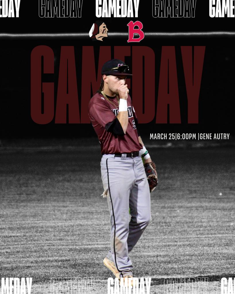 📅 March 25th, today! 
⏰️6PM
🏟 Gene Autry
🧢 vs. Benedictine Mesa