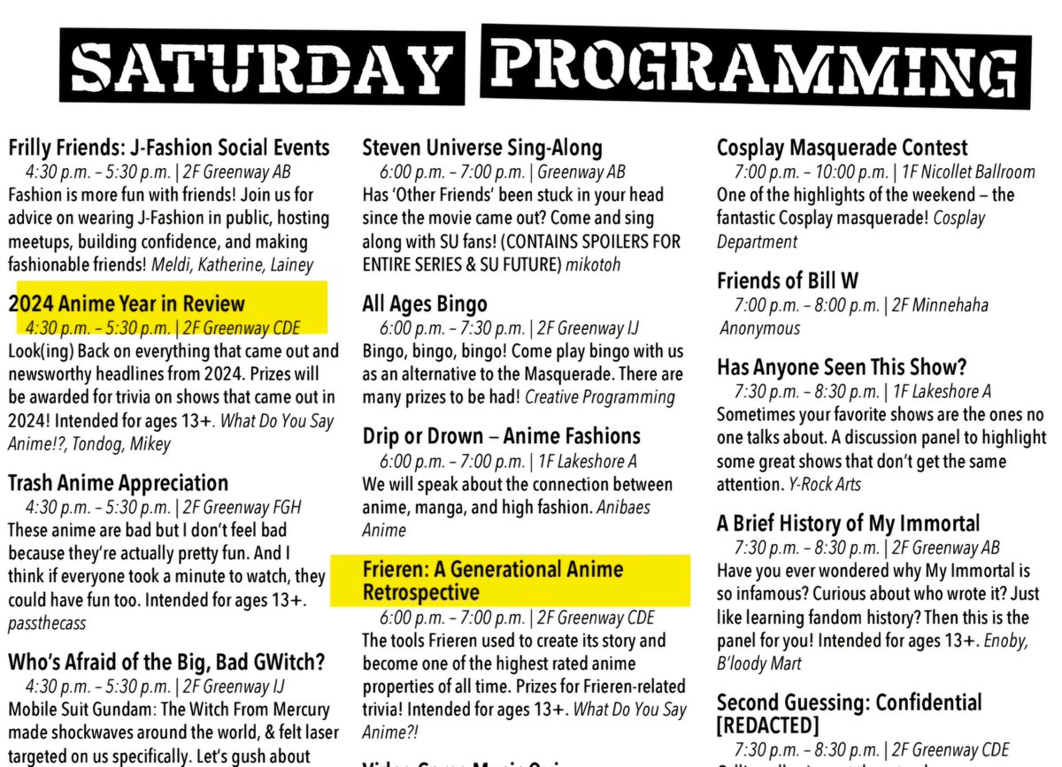 If any of my midwest friends are heading to Anime Detour this weekend, my panels are back to back Saturday. Swing through and ill give you fun stickers :D