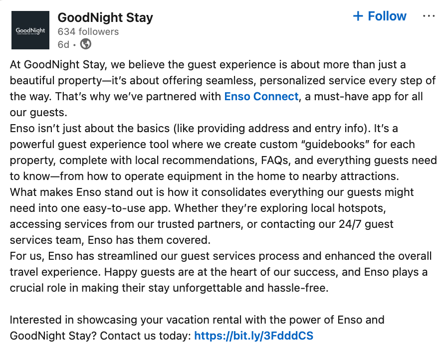 EnsoConnect's tweet photo. 🚀#HospitalityProfessionals and #ShortTermRental leaders in the Phoenix and Nashville markets, @goodnight_stay, are using #EnsoConnect to deliver seamless, personalized experiences at every stage of the #GuestJourney.
#EnsoPros #VacationRentals #ShortTermRentals #GuestExperience https://t.co/zqqYtr1OjH