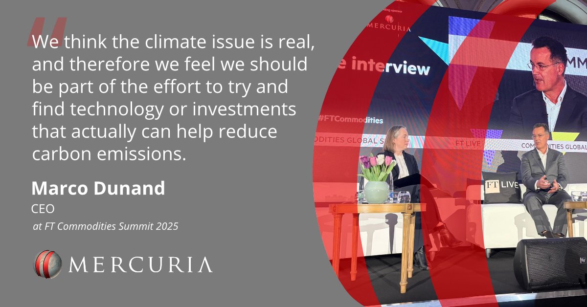 Mercuria (@mercuria) on Twitter photo During the CEO keynote at <a href="/ftlive/">Financial Times Live</a> Global Commodities Summit, our CEO, Marco Dunand, shared insights on energy, innovation, and sustainability, including our approach to the energy transition, where we have pledged 50% of investments into energy transition.
#ftcommodities During the CEO keynote at <a href="/ftlive/">Financial Times Live</a> Global Commodities Summit, our CEO, Marco Dunand, shared insights on energy, innovation, and sustainability, including our approach to the energy transition, where we have pledged 50% of investments into energy transition.
#ftcommodities