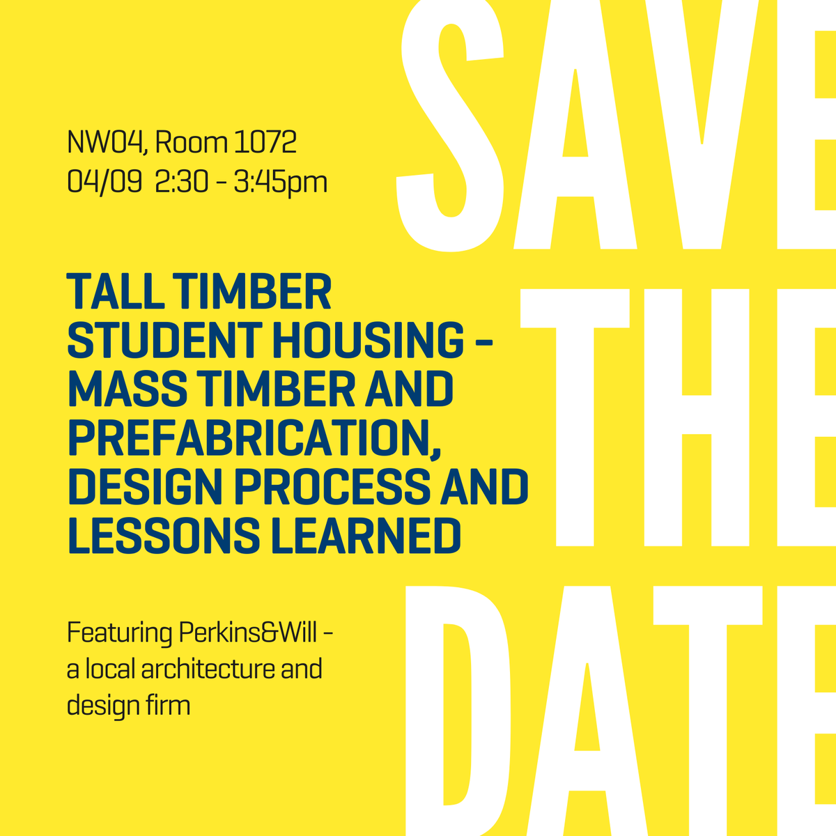 BCIT Campus Planning and Facilities (CPF) (@bcitcpf) on Twitter photo Save the Date! Join us April 9 (2:30–3:45 PM PDT) for a Living Labs Lecture on BCIT’s Tall Timber Student Housing. Learn about mass timber & prefabrication with experts from BCIT & Perkins&Will. <a href="/perkinswill/">Perkins&Will</a>
Location: NW4 (HSC), Room 1072 Save the Date! Join us April 9 (2:30–3:45 PM PDT) for a Living Labs Lecture on BCIT’s Tall Timber Student Housing. Learn about mass timber & prefabrication with experts from BCIT & Perkins&Will. <a href="/perkinswill/">Perkins&Will</a>
Location: NW4 (HSC), Room 1072